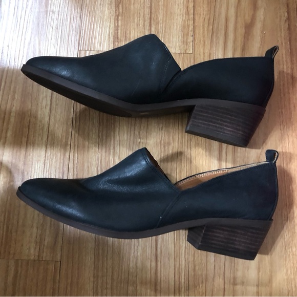 Lucky Brand Black Morriah heeled Leather Ankle Boot booties size 10/41.5 new - Picture 2 of 16